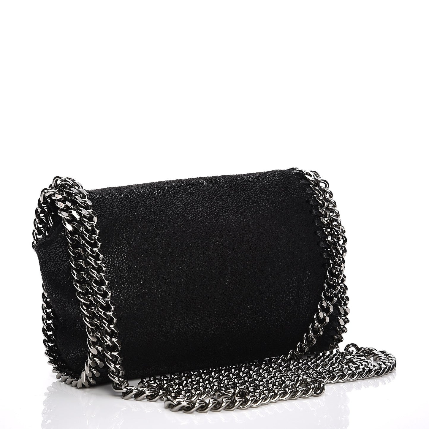 Shaggy Deer Tiny Fold Over Falabella Tote Black