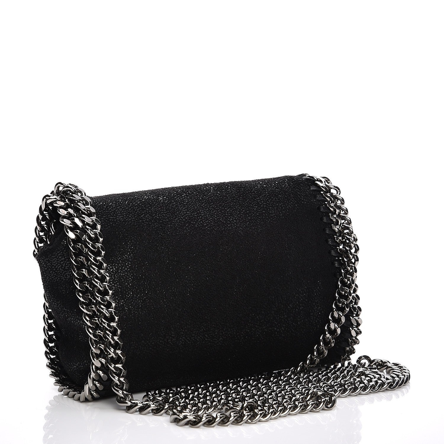 Stella McCartney Shaggy Deer Tiny Fold Over Falabella Tote Black 3 of 8