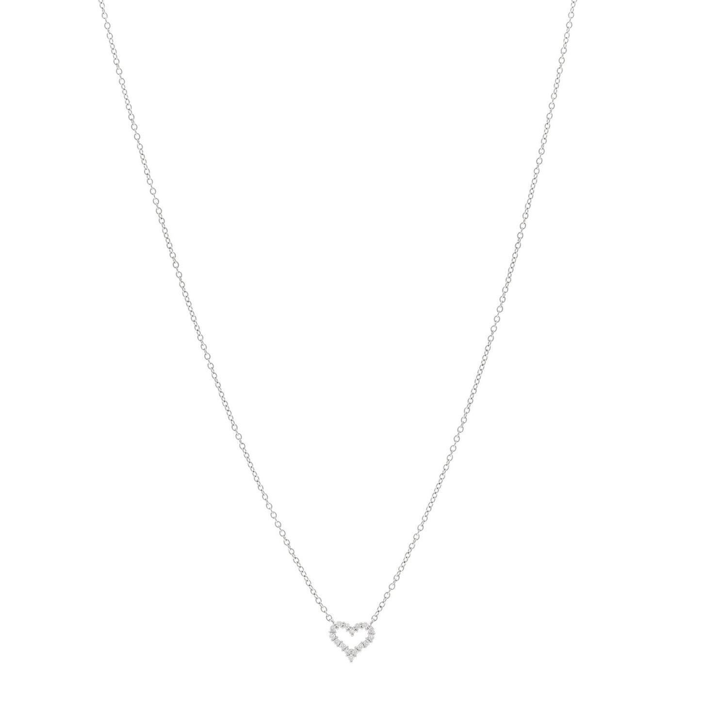 Platinum Diamond Extra Mini Heart Pendant Necklace
