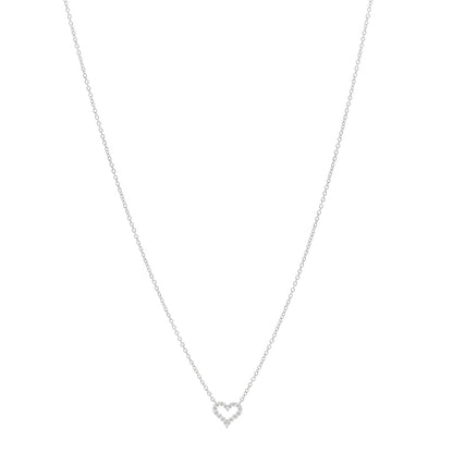 Tiffany Platinum Diamond Extra Mini Heart Pendant Necklace 1 of 5
