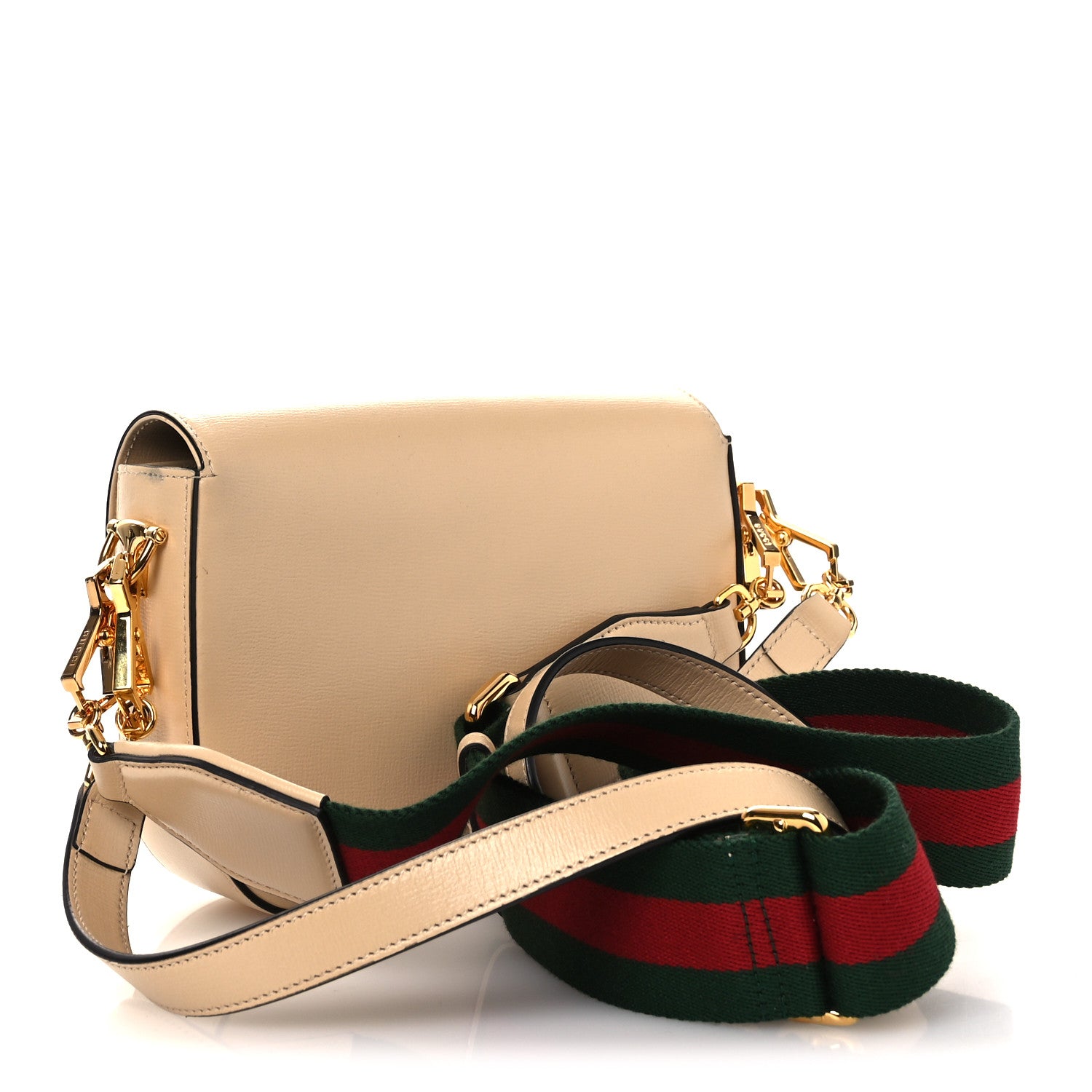 Gucci Azalea Calfskin Web Mini Horsebit 1955 Shoulder Bag Bubble Tea 2 of 13