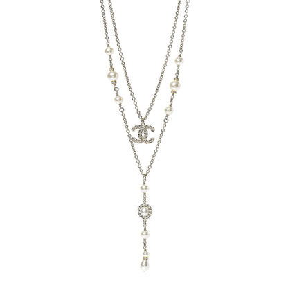 Chanel Crystal Pearl Pearls Coronation CC Layered Necklace Gold 1 of 6
