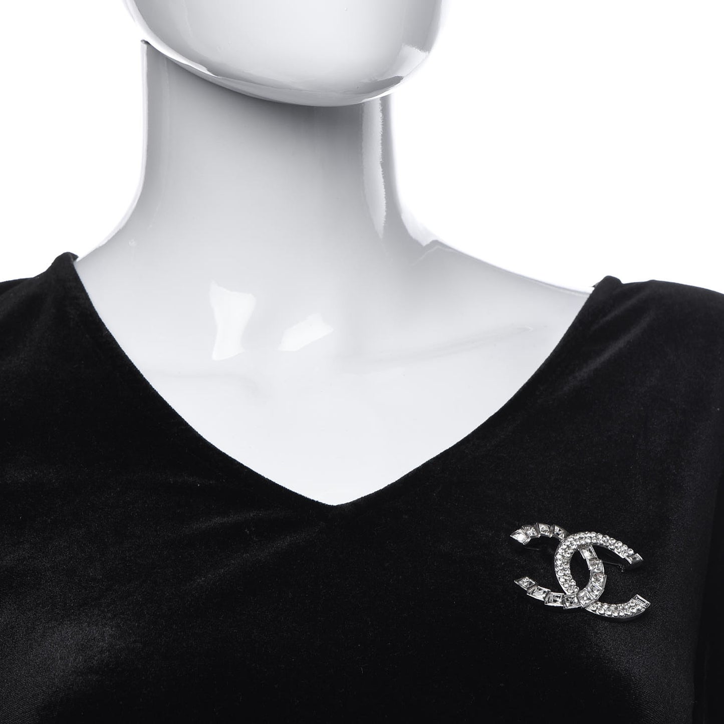 Crystal CC Brooch Silver