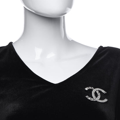 Chanel Crystal CC Brooch Silver 2 of 7