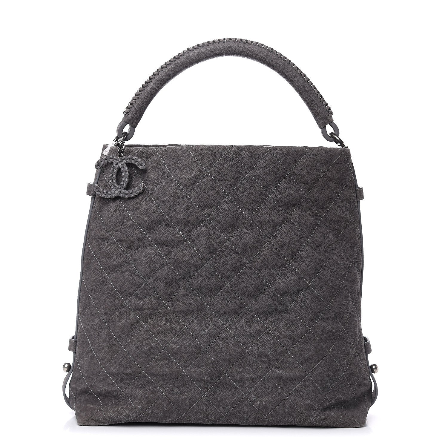 Chanel Iridescent Caviar Quilted Boy Handle Hobo Dark Grey 1 of 13