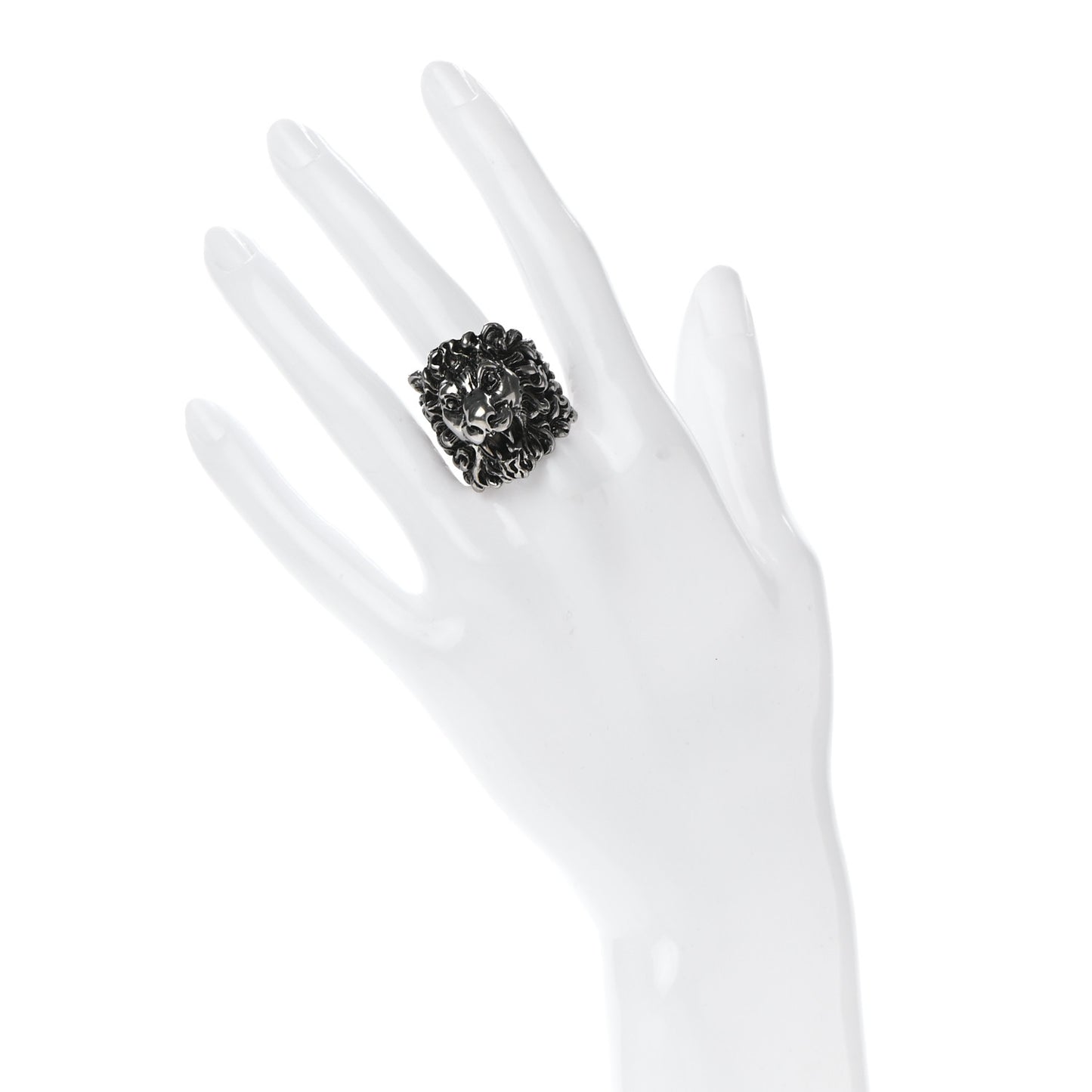 Palladium Lion Head Ring 19 8.75 Aged Silver