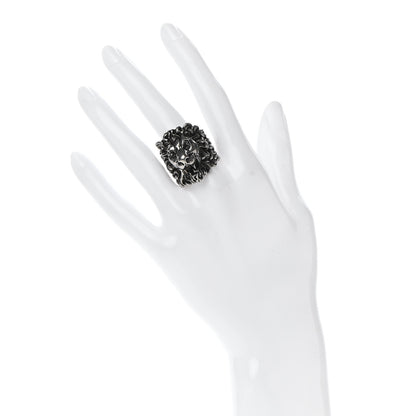 Gucci Palladium Lion Head Ring 19 8.75 Aged Silver 2 of 6
