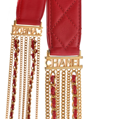 Chanel Lambskin Quilted Multiple Chain Flap Red 8 of 10