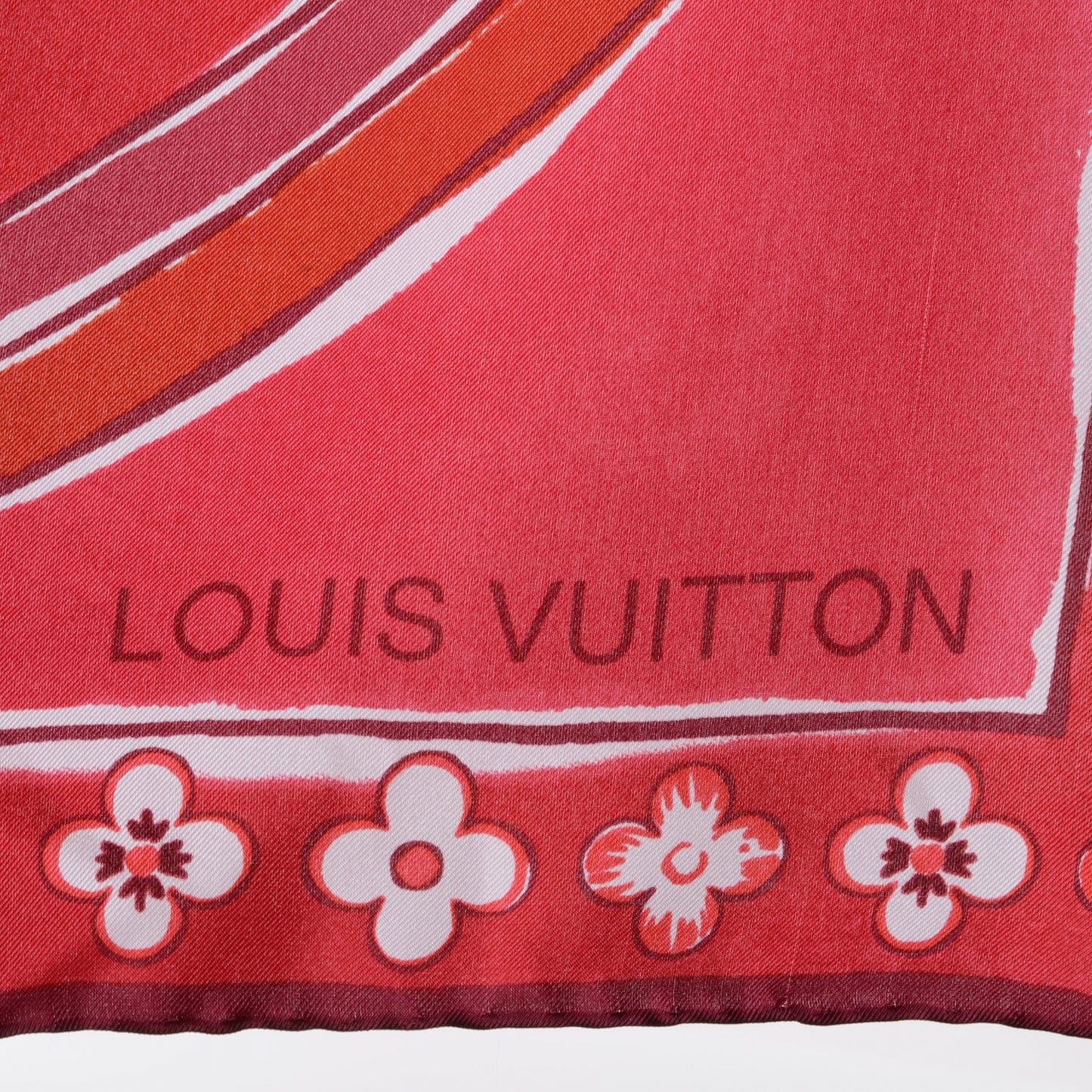 Silk Fleur Scarf Red