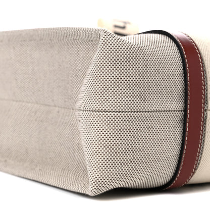 Chloe Cotton Calfskin Medium Woody Ribbon Tote White Brown 5 of 12