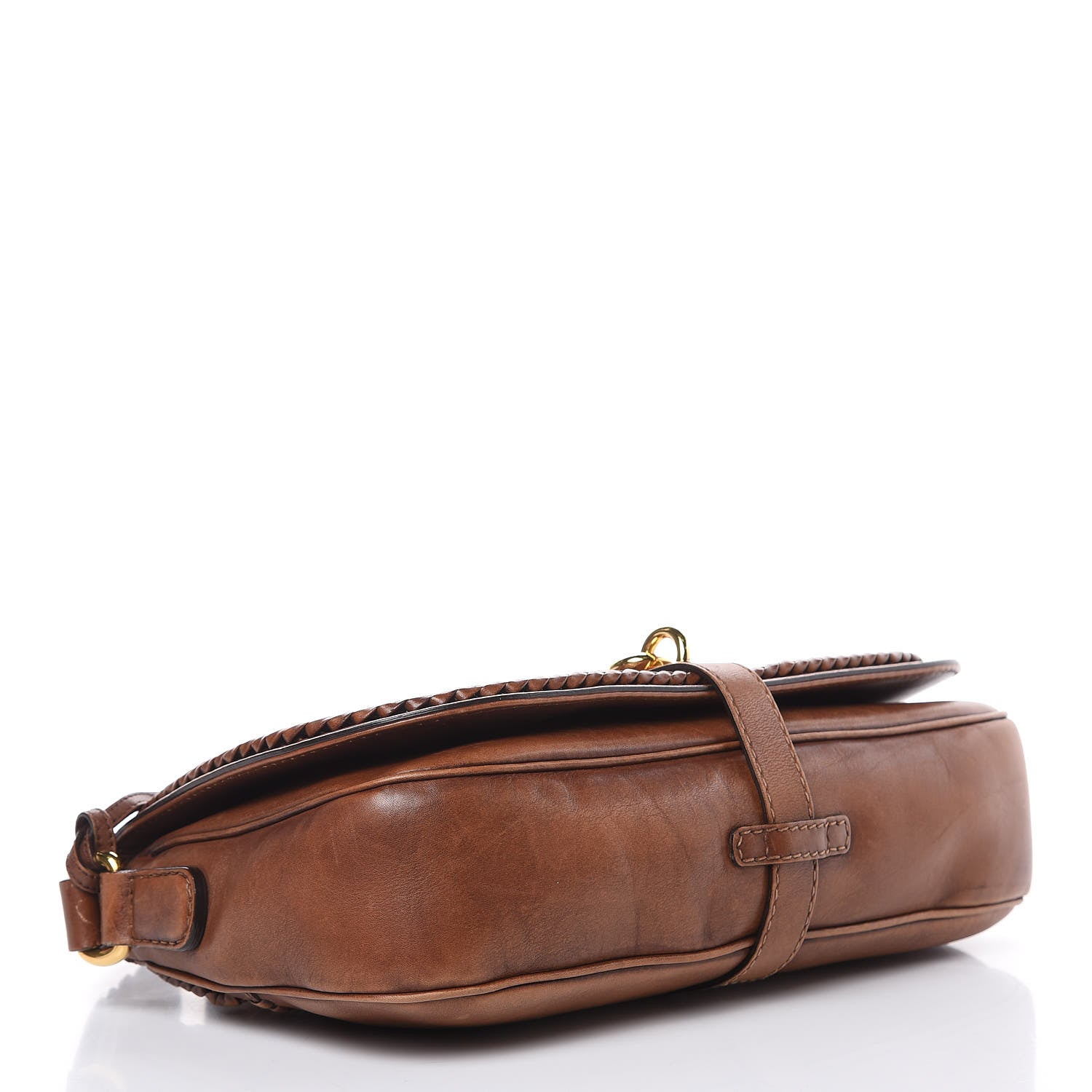 Gucci Calfskin Handmade Medium Flap Shoulder Bag Brown 4 of 15