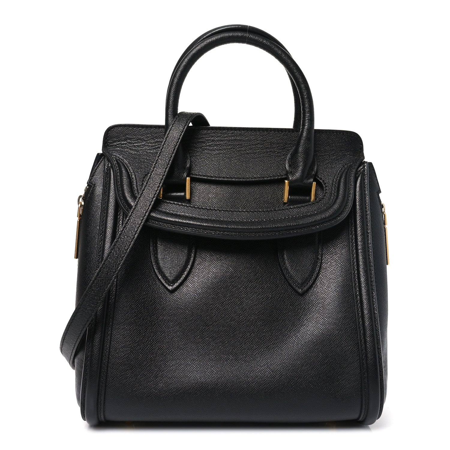 Alexander McQueen Grained Calfskin Large Heroine Black 1 of 9
