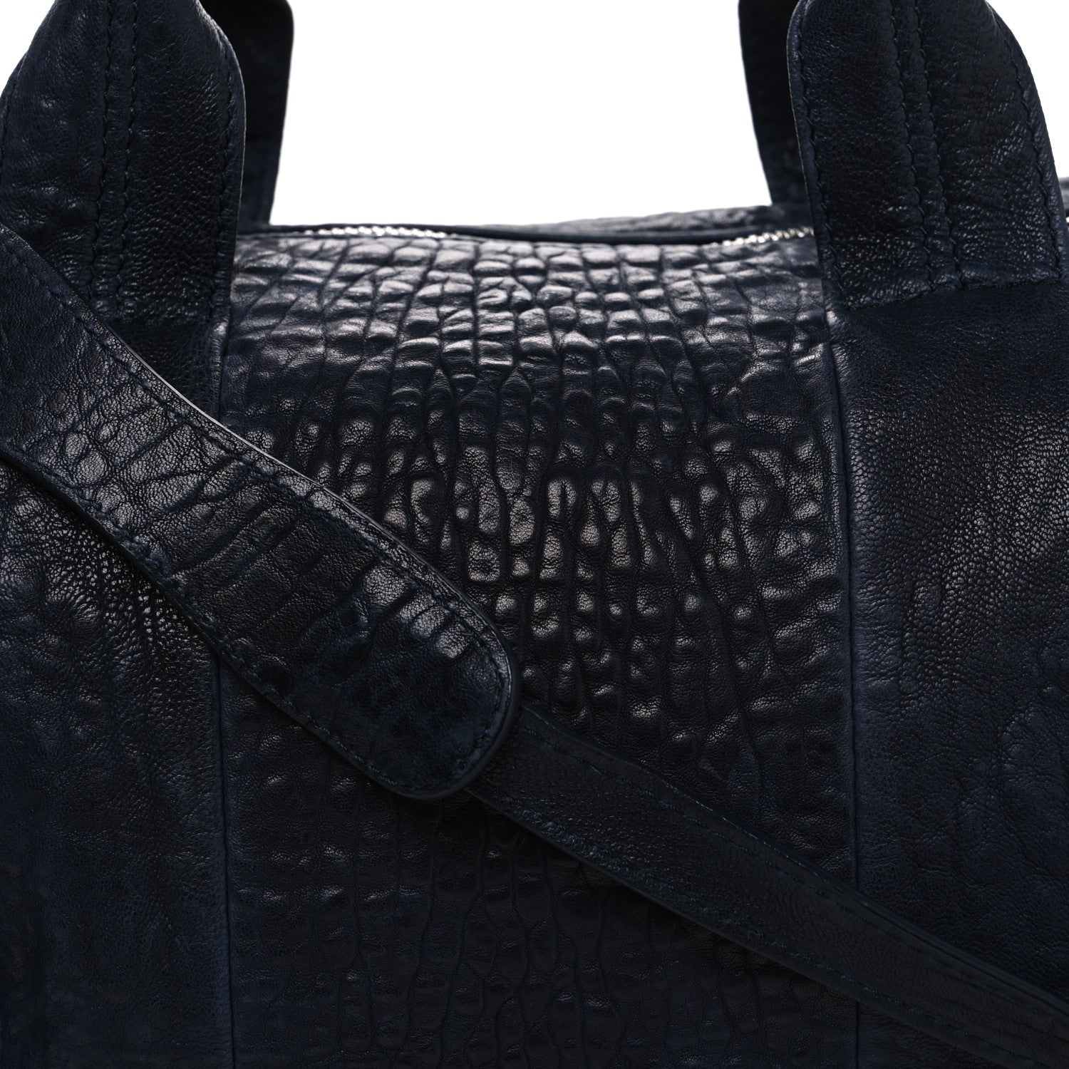 Alexander Wang Pebbled Lambskin Rocco Black Silver Hardware