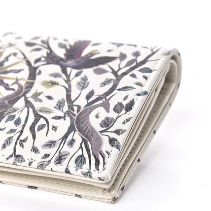 Christian Dior Calfskin Print Jardin Naturel Compact Wallet Multicolor 9 of 11