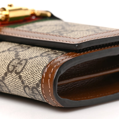 Gucci GG Supreme Monogram Azalea Calfskin Web Jackie 1961 Chain Wallet Beige Ebony Brown Sugar 8 of 8