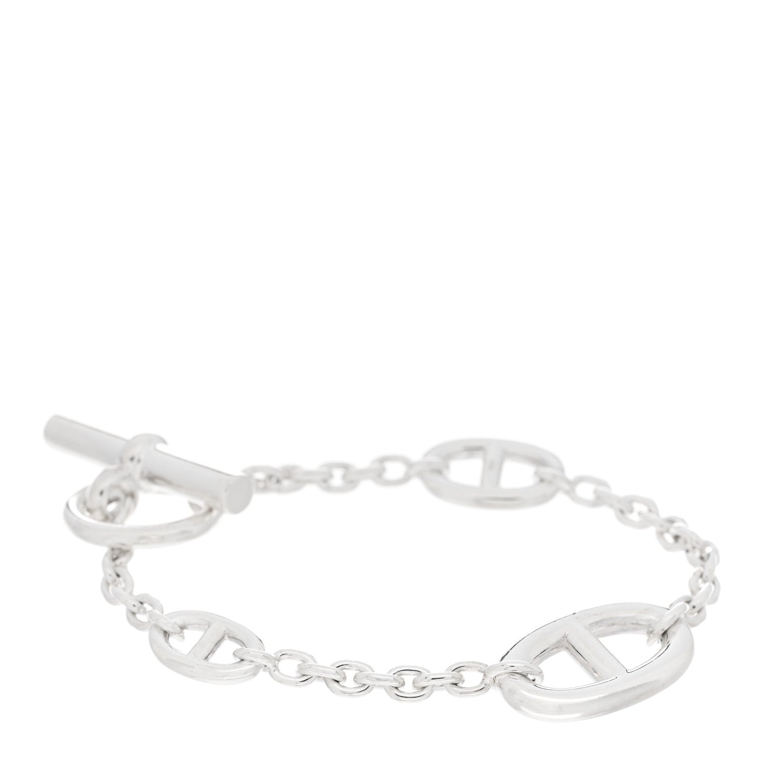 Hermes Sterling Silver Farandole Bracelet LG 1 of 5