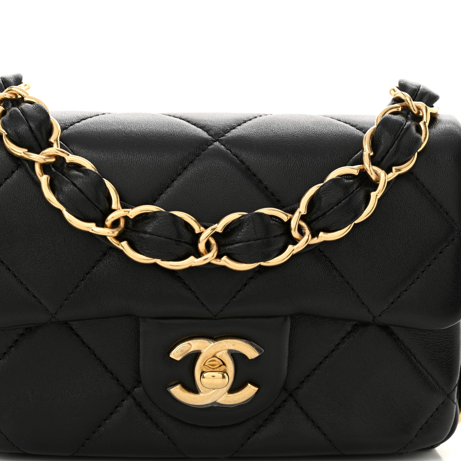 Chanel Lambskin Quilted Mini Flap CC Links Flap Black 8 of 11