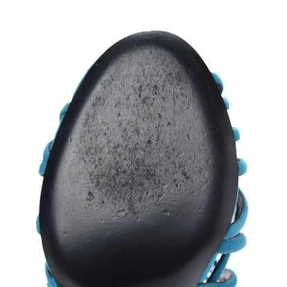 Hermes Suede Moon Sandals 36 Bleu Thalassa 7 of 10