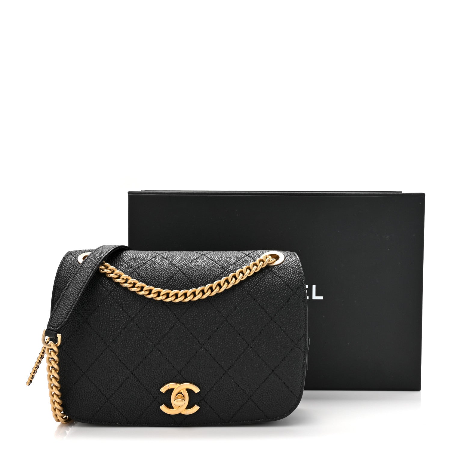 Chanel Caviar Diamond Stitched CC Medium Flap Bag Black 11 of 11