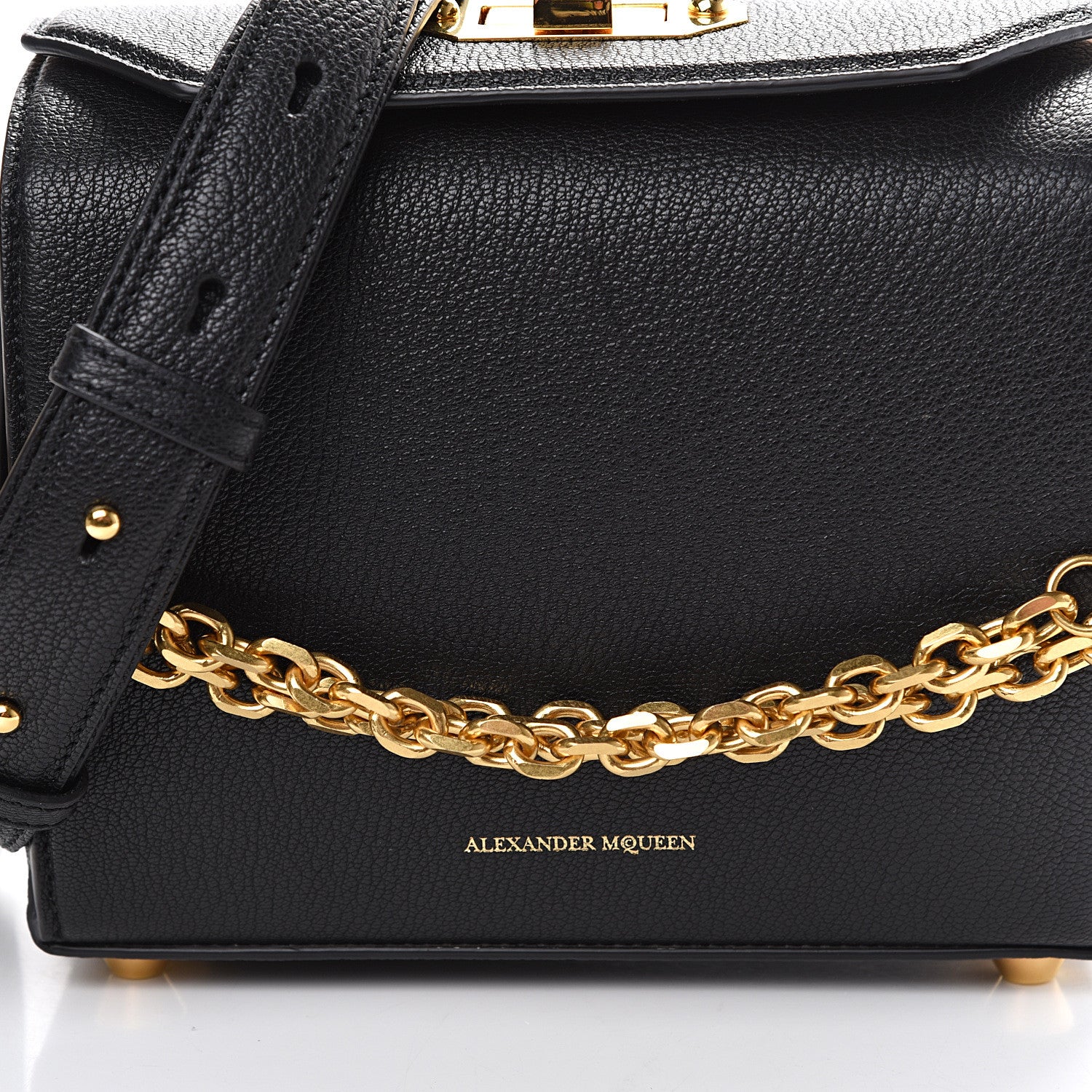 Alexander McQueen Fine Grain Goatskin Box Shoulder Bag 19 Black 6 of 9