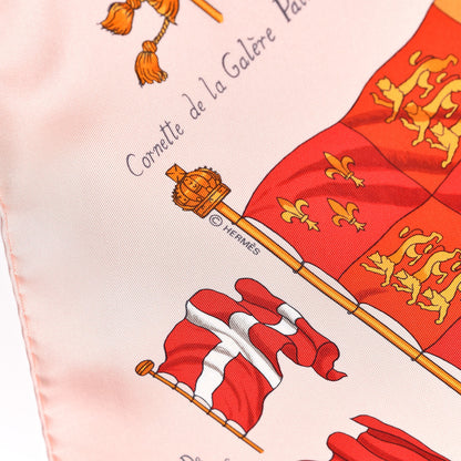 Hermes Silk Pavois Scarf 90 Rose Buvard Rouge Orange 4 of 5