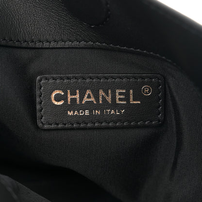 Chanel Calfskin Quilted Fringe Shopping Bag Black 6 of 11