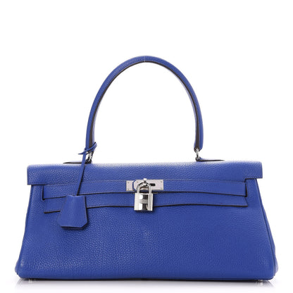 Hermes Taurillon Clemence Shoulder Kelly 40 Bleu Electrique 1 of 32