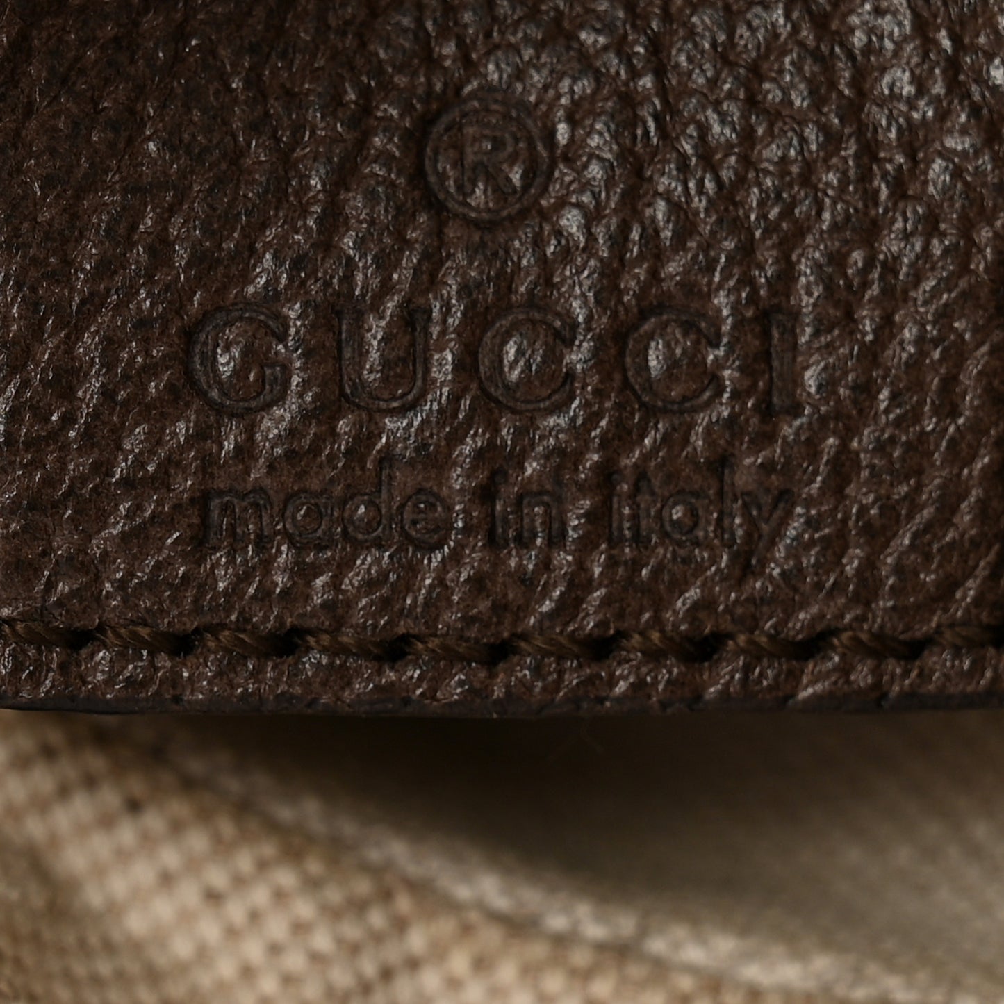 GG Supreme Monogram Textured Calfskin Web Large Attache Shoulder Bag Beige Ebony New Acero