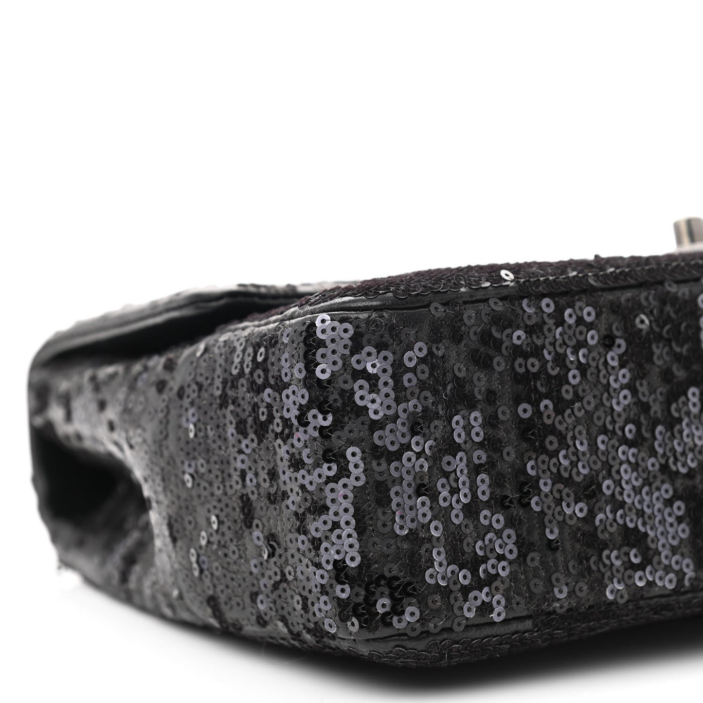 Sequin Lambskin Medium Moonlight on Water Flap Black