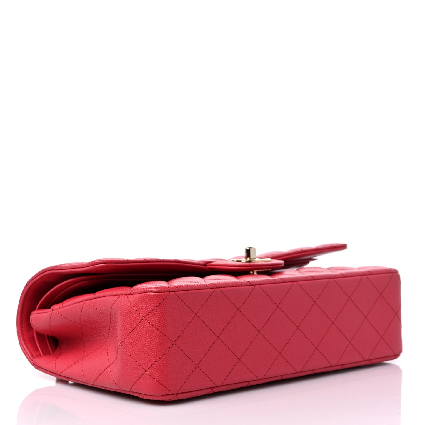 Caviar Quilted Medium Double Flap Pink