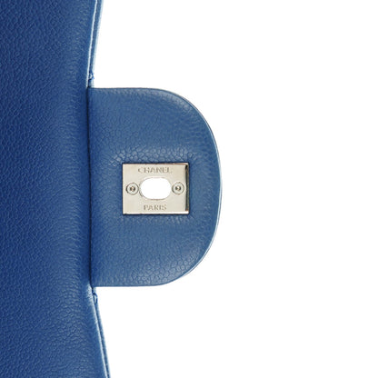 Chanel Washed Caviar Quilted Jumbo Single Flap Blue 6 of 8