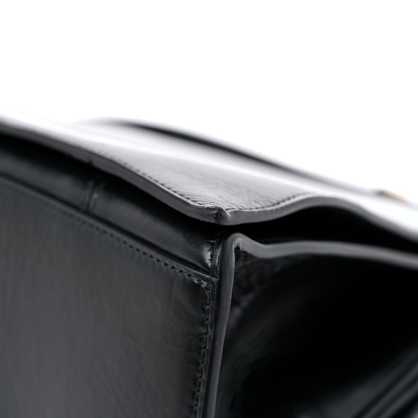 Paper Calfskin Large Crush Sling Bag Black