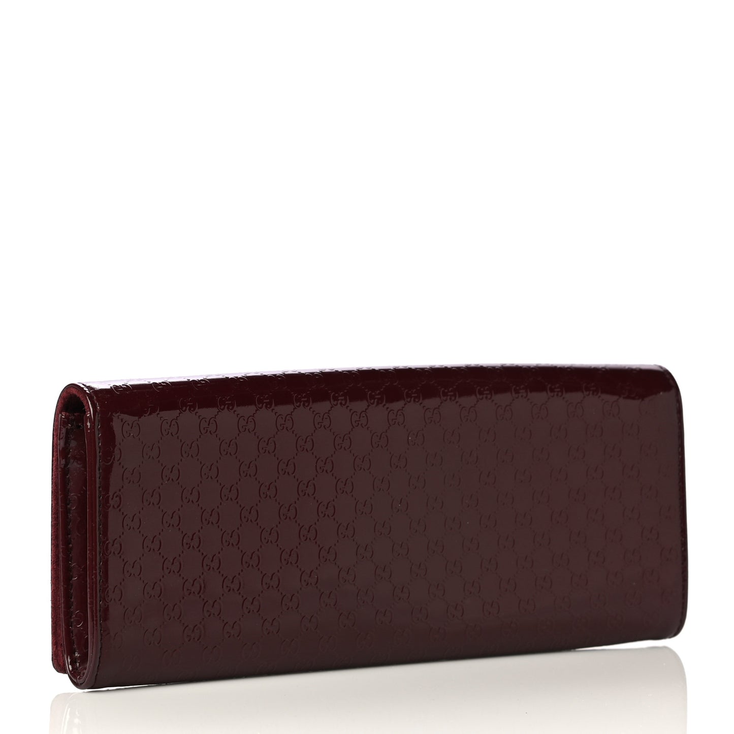 Patent Microguccissima Small Broadway Clutch Burgundy