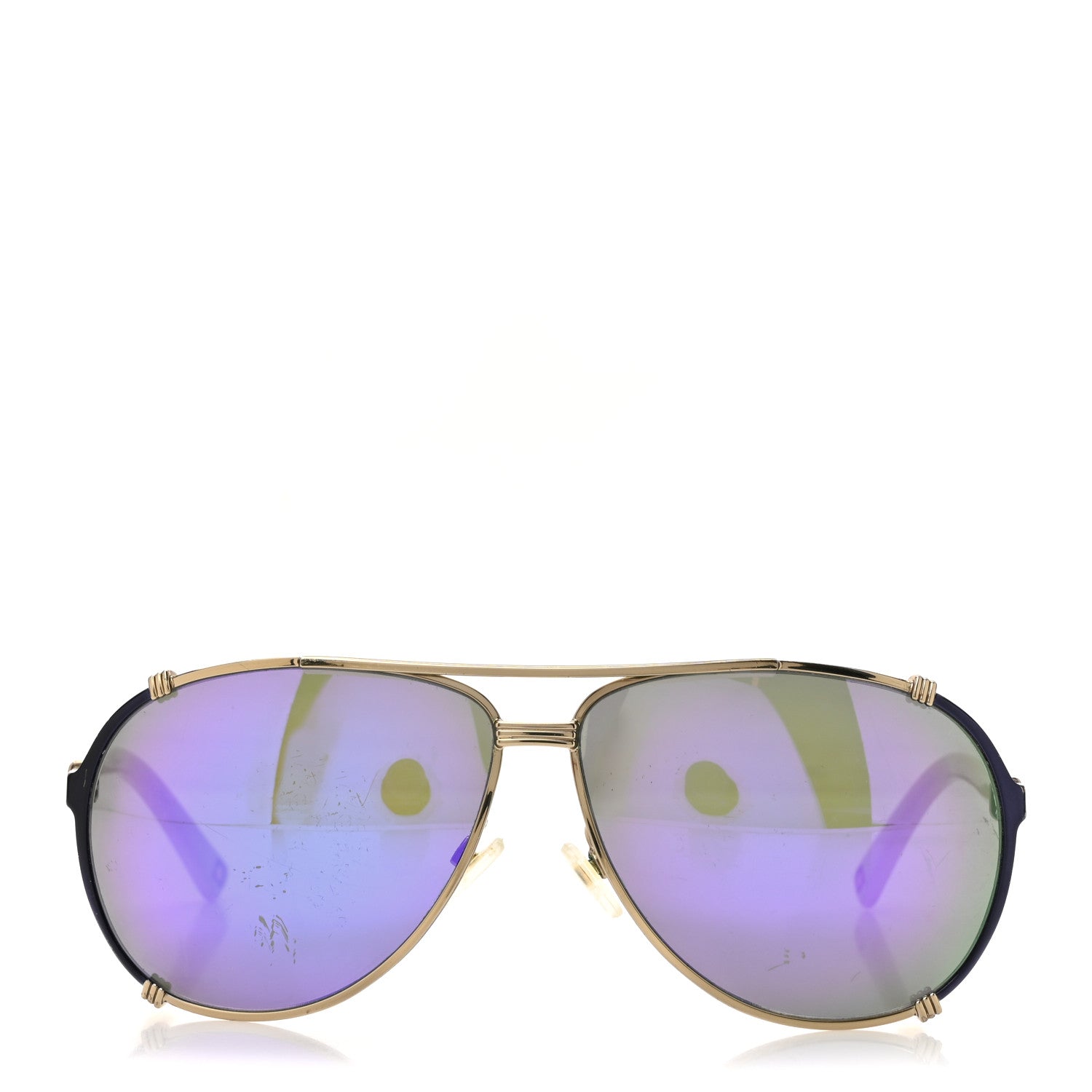 Christian Dior Mirrored Chicago 2 Aviator Sunglasses White Purple 2 of 6