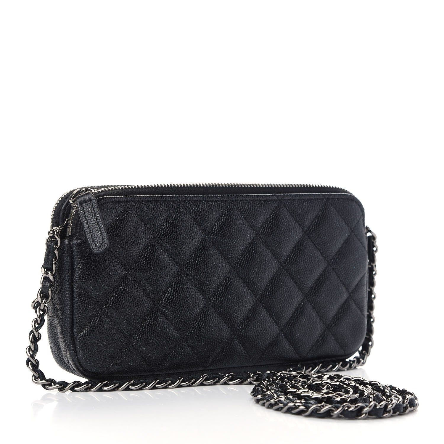 Chanel Iridescent Caviar Quilted Small Clutch With Chain Black 3 of 10