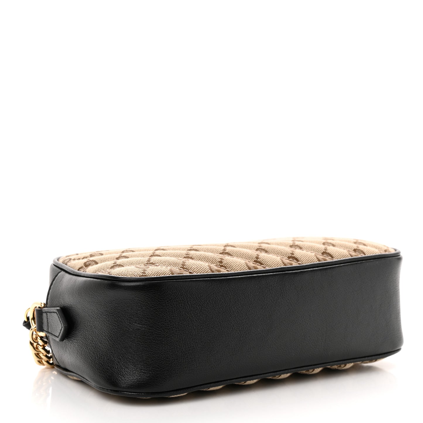 Monogram Matelasse Diagonal Small GG Marmont Chain Shoulder Bag Beige Black