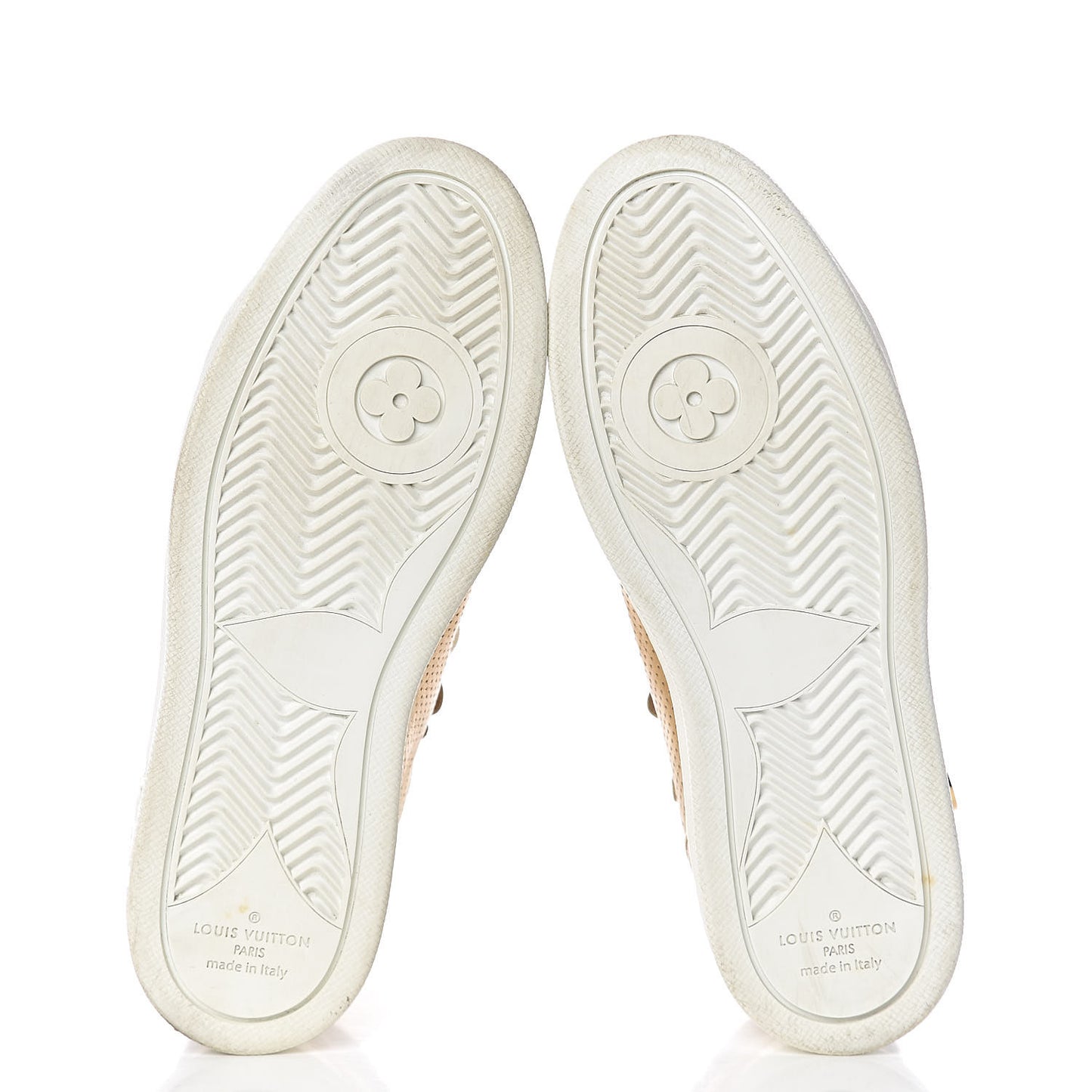 Calfskin Monogram Boombox High Top Sneakers 37 Gold