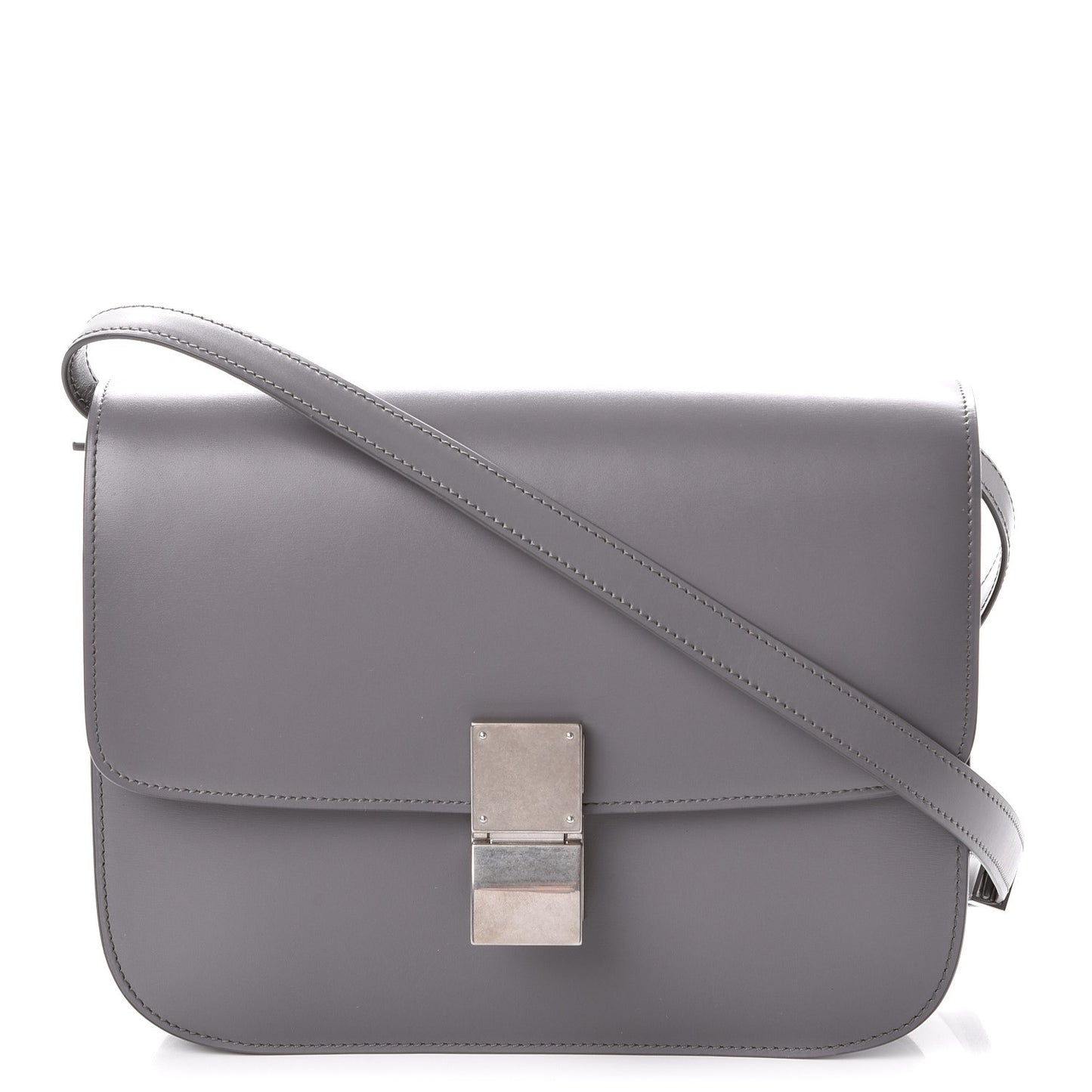 Smooth Calfskin Medium Classic Box Flap Bag Storm