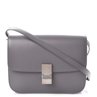 Celine Smooth Calfskin Medium Classic Box Flap Bag Storm 1 of 9