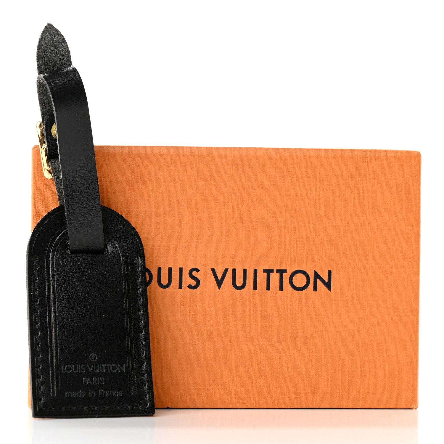 Louis Vuitton Calfskin Luggage Tag Black 5 of 5
