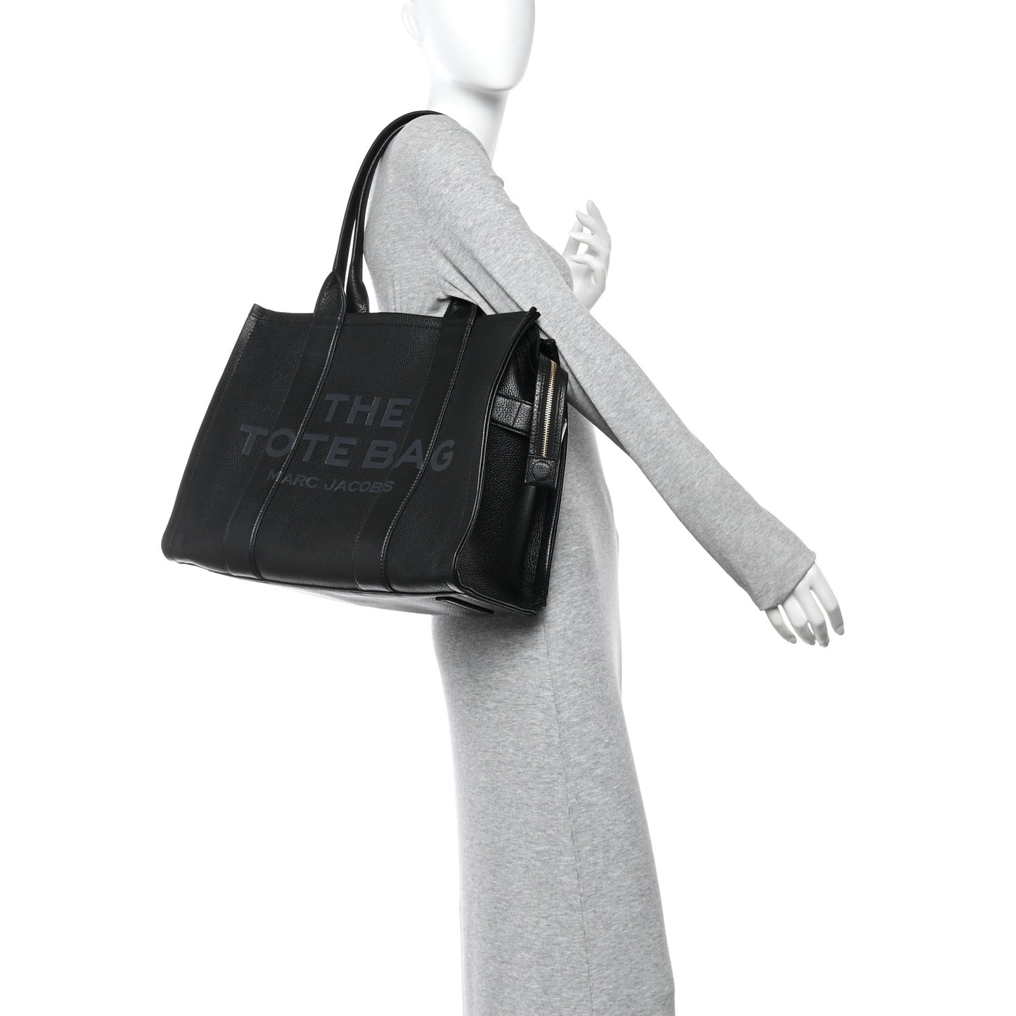 Grained Calfskin Large The Tote Bag Black