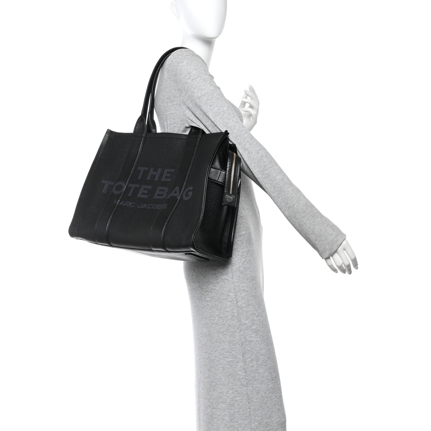 Marc Jacobs Grained Calfskin Large The Tote Bag Black 2 of 11