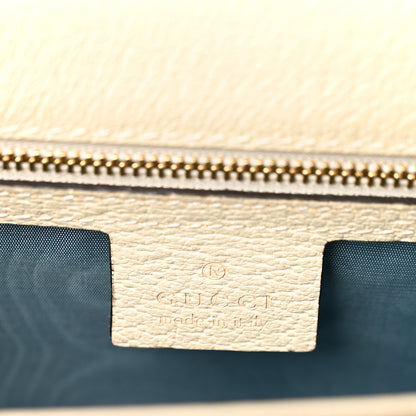 Gucci Textured Calfskin Bee Star Print Small Sylvie Shoulder Bag Mystic White 5 of 11