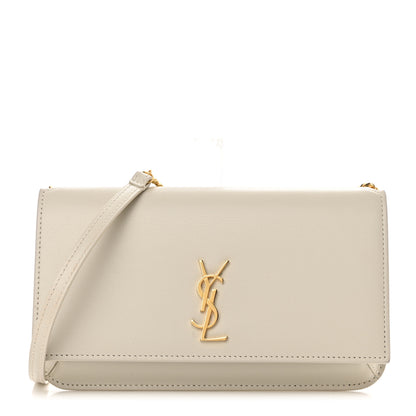 Saint Laurent Smooth Calfskin Monogram Phone Holder Crossbody Crema Soft 1 of 14