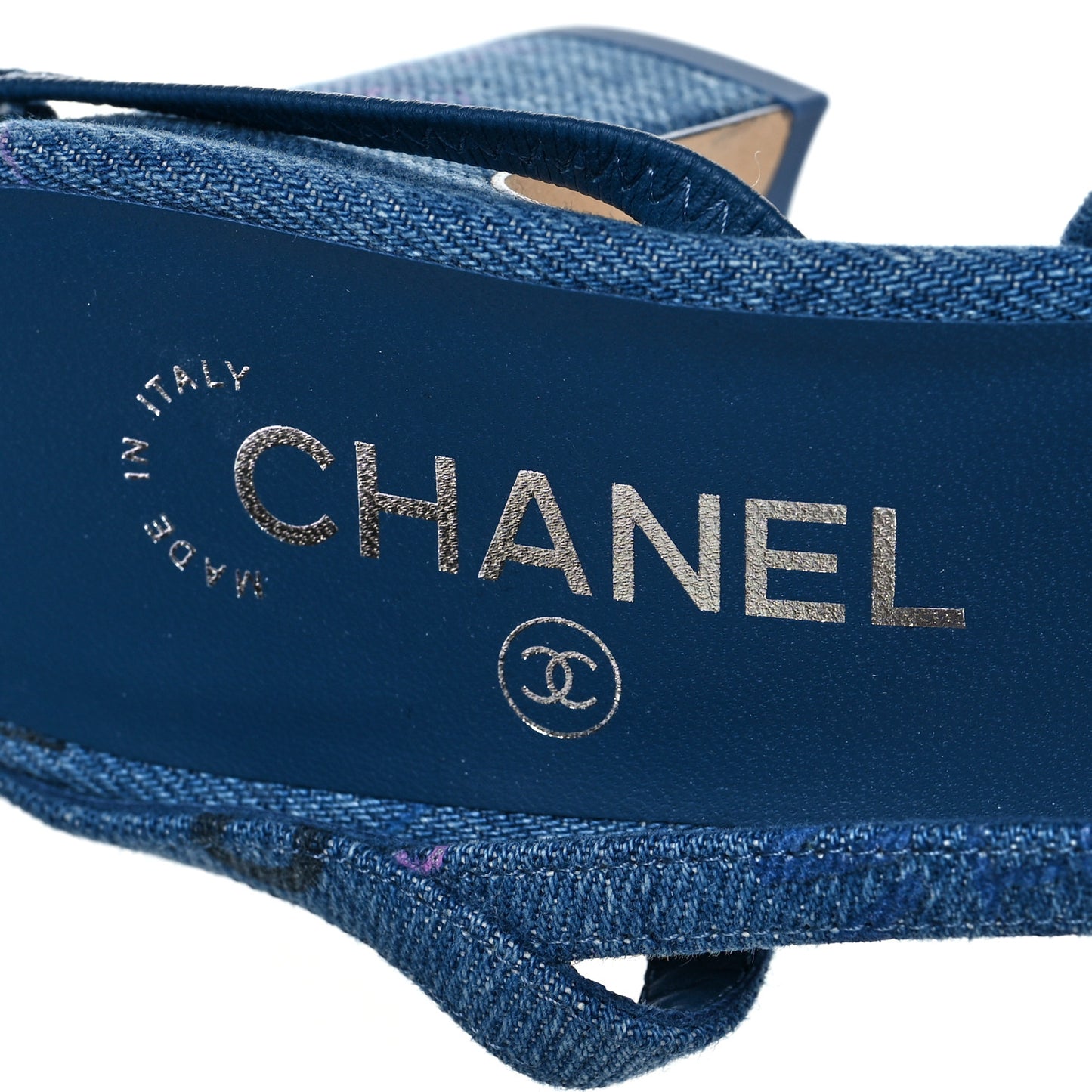 Denim Cap Toe Denim Mood Slingback Flats 38 Blue Multicolor