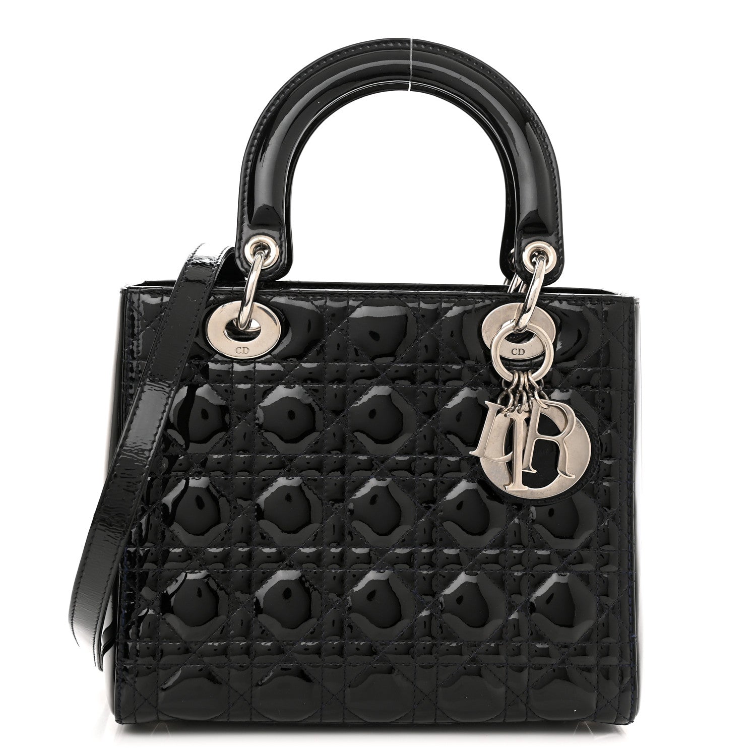 Christian Dior Patent Cannage Medium Lady Dior Black 1 of 9