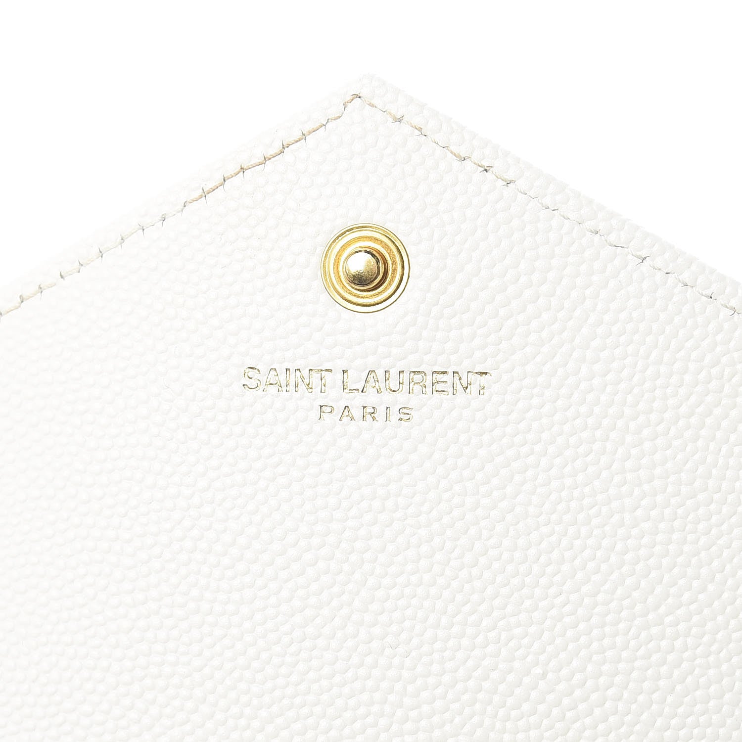 Saint Laurent Grain De Poudre Matelasse Chevron Monogram Chain Wallet Porcellana 8 of 10