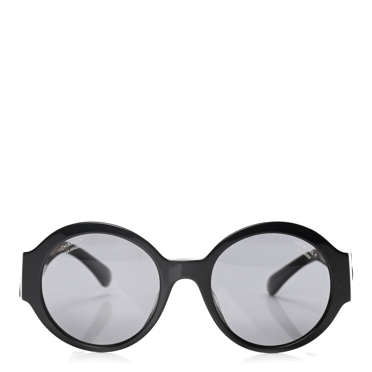 Acetate Polarized Round Sunglasses 5410 Black