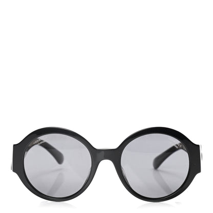 Chanel Acetate Polarized Round Sunglasses 5410 Black 2 of 7