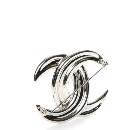 Chanel Baguette Crystal CC Brooch Silver 3 of 5